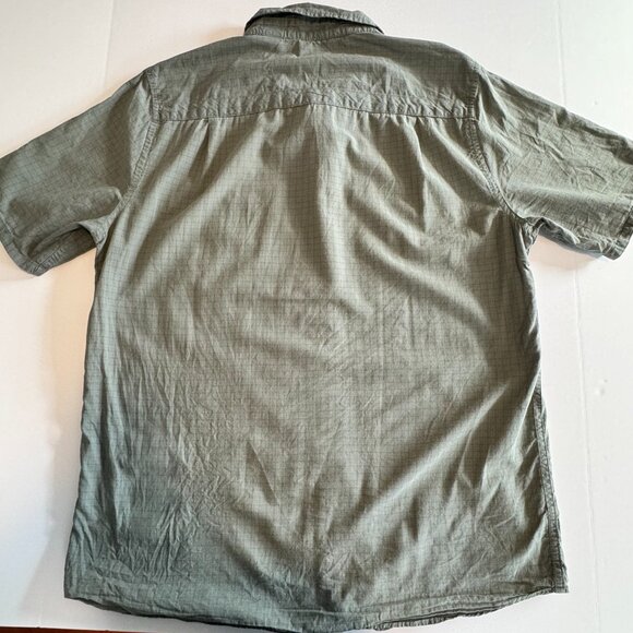 Toad & Co Shirt Mens Med Airbrush Short Sleeve Organic Cotton Casual Green Check - Picture 4 of 12